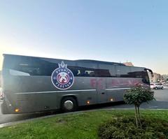 FC Pyunik football team bus parked at Republic Square in Yerevan