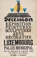 Nic Klopp Sécession exhibition poster featuring paintings, sculptures and decorative arts from 1929