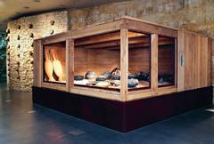 Interior view of Nationalmusée um Fëschmaart Archaeology thematic exhibition in Luxembourg