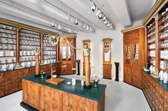 Interior view of the Nationalmusée um Fëschmaart in Luxembourg showcasing decorative and popular arts exhibition