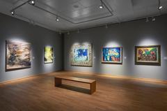 Interior view of Nationalmusée um Fëschmaart in Luxembourg showcasing modern and contemporary fine arts exhibition