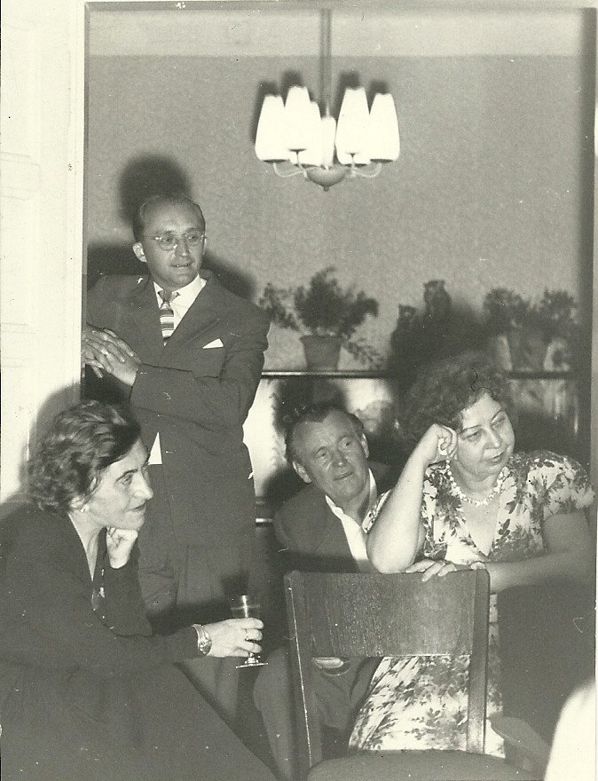 Celebration at S+H Theatre featuring Božena Weleková, Míla Mellanová, Zdeněk Lepšík, František Flajšhans