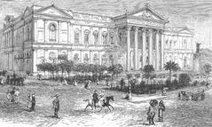 Historic photograph of the National Congress building in Santiago, Chile from 1891