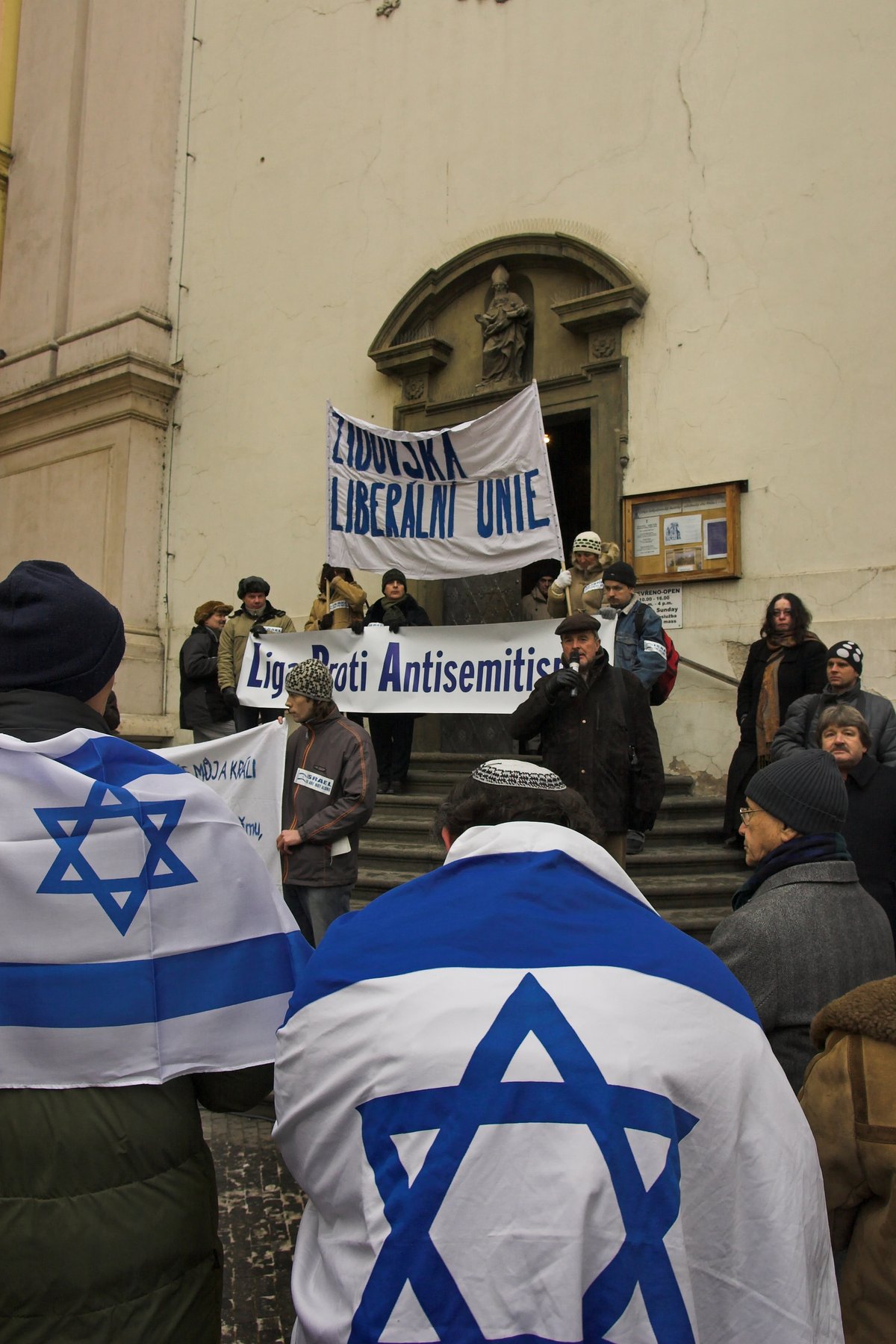 Demonstration supporting Israel in Prague January 2009