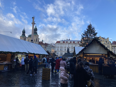 Street scene in Prague the day after a shooting