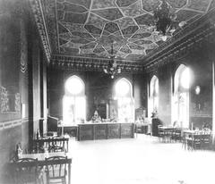 Elegant interior of the café in the opera house, T'bilisi, Georgia with classic decor and seating