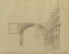 Architectural drawing of the interior layout for a new theater project in Tiflis showing longitudinal section of the auditorium.