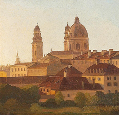 Panoramic view of Munich cityscape from 1837