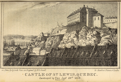 Engraving of Castle of St. Louis Quebec 1834