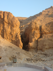 Valley of the Queens archaeological site in Egypt with ancient tombs and surrounding desert landscape
