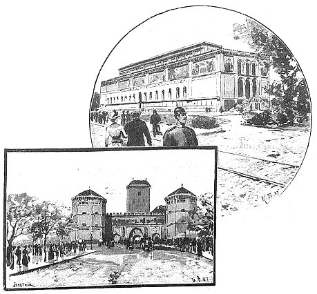 Vintage illustration of a whimsical garden scene with people and animals