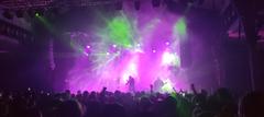 Shaârghot industrial metal band performing live on stage in Paris