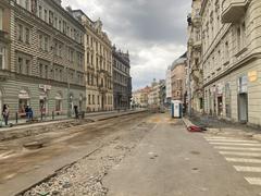 View from Vltavská to Bio Oko cinema in Prague