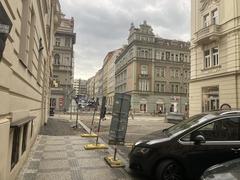 View from Vltavská to BioOko cinema in Prague
