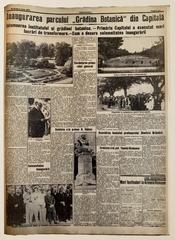 Page of Adevărul newspaper announcing Botanical Garden Park inauguration in Bucharest, June 1935