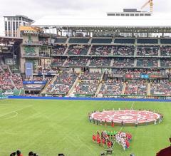 Pre-match ceremonies at Providence Park before Portland Thorns FC vs Chicago Red Stars soccer game