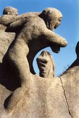 Front detail of Fountain of Time sculpture by Lorado Taft before restoration