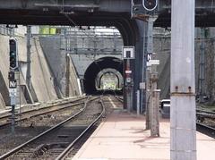Railway tracks departing from Versailles Rive Gauche station in France