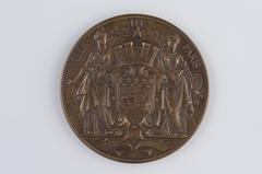 Bronze commemorative medal depicting the inauguration of the Saint-Ambroise Church in Paris, November 11, 1869