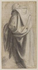Back view of a draped monk painting for the Last Judgment by Fra Bartolommeo