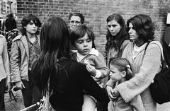 Silent march demonstration by Argentine exiles from Ver. Co So Fam at Beursplein in Amsterdam on June 15, 1978