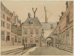 Drawing of Beursplein in Amsterdam