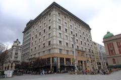 Republic Square in Belgrade with people and historic buildings