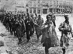 Partisan fighters of the 3rd battalion 1st Proletarian brigade in liberated Belgrade 1944