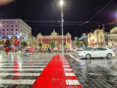 Republic Square in Belgrade with the National Museum and National Theater