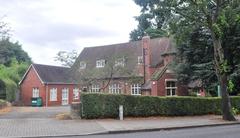 Friends Meeting House on Linden Road, Bournville, a Grade II listed building with historical brick architecture