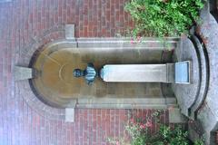 Friends Meeting House listed building on Linden Road in Bournville with George Cadbury bust