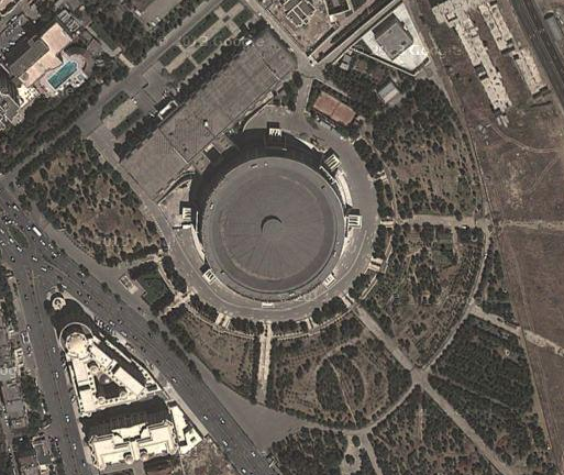 Satellite view of Heydar Aliyev Sports and Exhibition Complex in Baku