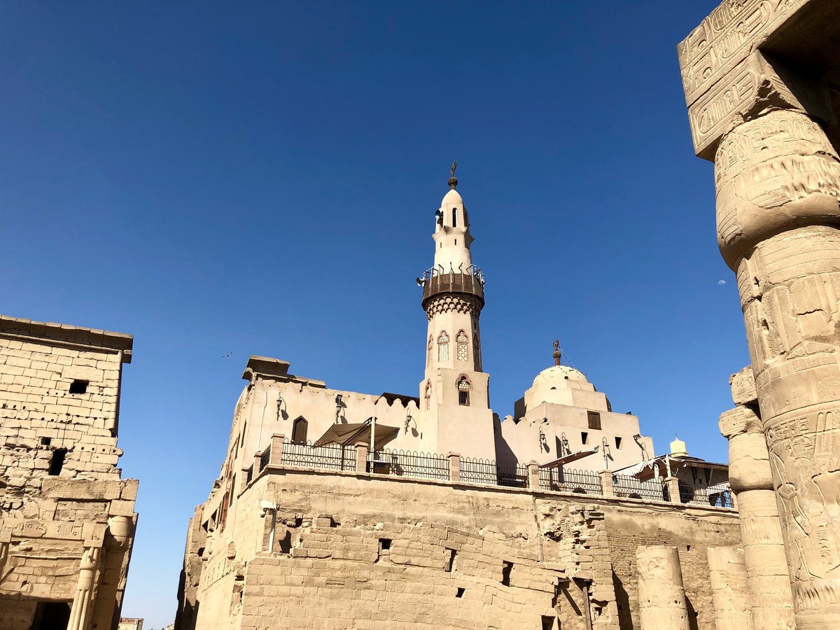 Luxor Temple with Abu Haggag Mosque atop, an ancient Egyptian temple complex in Luxor city