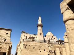 Luxor Temple with Abu Haggag Mosque atop, an ancient Egyptian temple complex in Luxor city