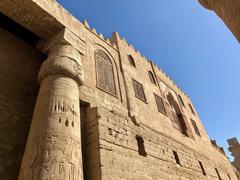 Luxor Temple with Abu Haggag Mosque in Luxor, Egypt, ancient Egyptian temple complex blending history from 1400 BC to medieval Islamic era