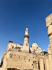 Luxor Temple in Luxor, Egypt with Abu Haggag Mosque on top of the ruins
