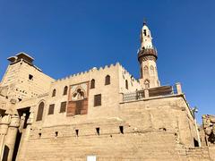 Ancient Luxor Temple in Egypt with Abu Haggag Mosque on top