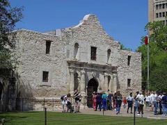 Alamo historic site with old stone walls and forts in San Antonio Texas