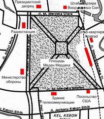 Map of Merdeka Square in Jakarta dated September 30, 1965