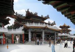 Thean Hou temple panoramic view in Kuala Lumpur with blue sky