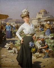 Young lady at Naschmarkt in 1901 by Julius Victor Berger
