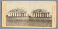 Historic view of the stock exchange building in Saint Petersburg from around 1850-1880