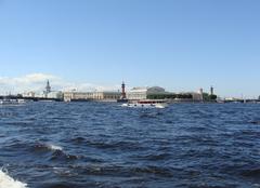 Old Saint Petersburg Stock Exchange building with classical architecture and large columns