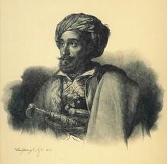 Portrait lithograph of Makriyiannis Greek hero of the War of Independence