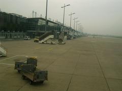 Aerial view of the runway at Nuremberg Airport