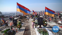 Yerablur Military Pantheon cemetery with rows of tombstones under clear sky
