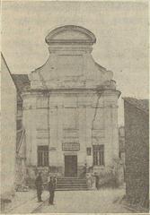 Old photograph of the Church of the Assumption of the Blessed Virgin Mary and Franciscan Monastery in Piaski, Vilnius, 1906