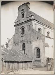 Historic photograph of Vilnia (Vilnius), Piaski district, showing the Church of the Assumption of the Blessed Virgin Mary and Franciscan monastery from 1910
