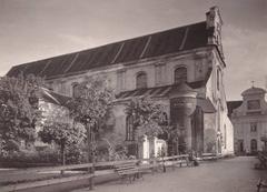 Historic view of the Church of the Assumption of the Blessed Virgin Mary and Franciscan Monastery in Vilnia, Piaski, 1915