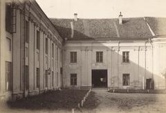 Historic Franciscan Monastery in Piaski, Vilnia, 1915 black and white photo